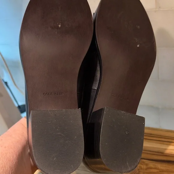 Cole Haan Dark Leather Slip-Ons - Picture 5 of 12